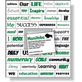 Magnetic Word Set (44 pieces), Screen-printed, White Matte Vinyl Topcoat